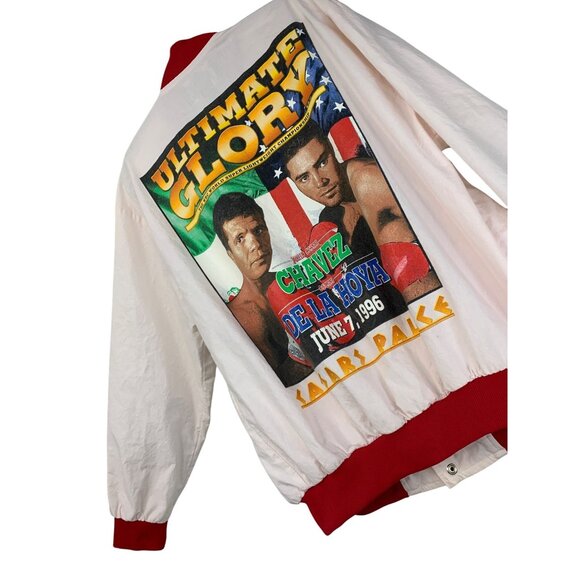 VTG 90s Caesars Palace Chavez De la Hoya Fight Jacket M Lightweight Cotton USA